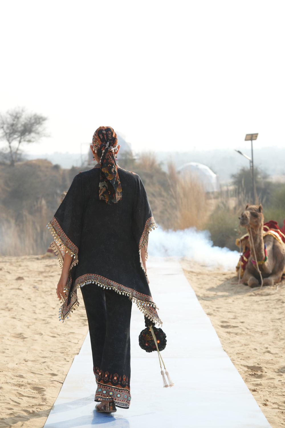 BLACK BIRD PRINTED KAFTAN TOP WITH PANTS